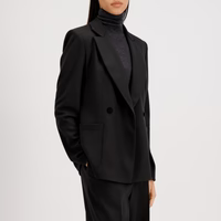 Harris Wharf Double Breasted Blazer with Shoulder Pads