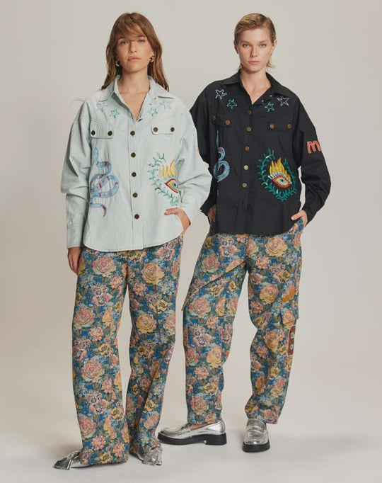 ME369 Adelyn Denim Emb Shirt