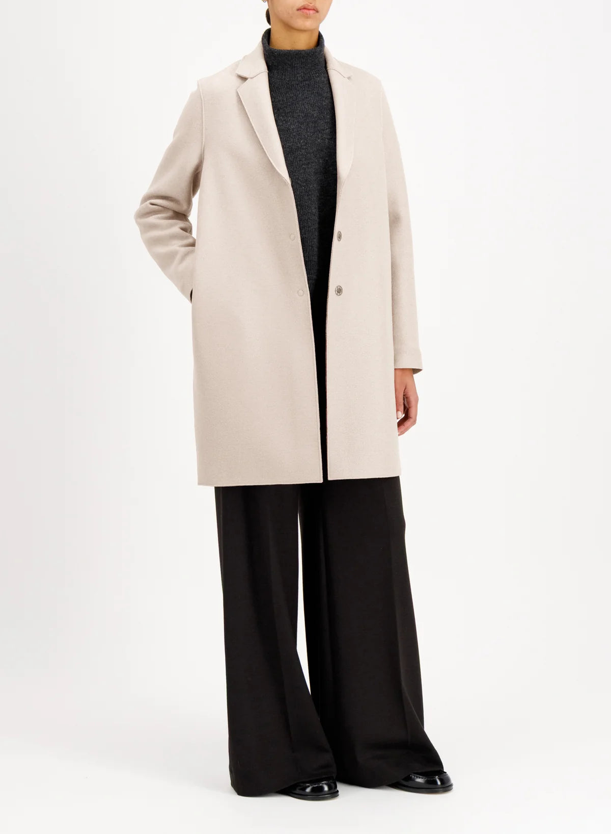 Harris Wharf Cocoon Coat Light Pressed Wool