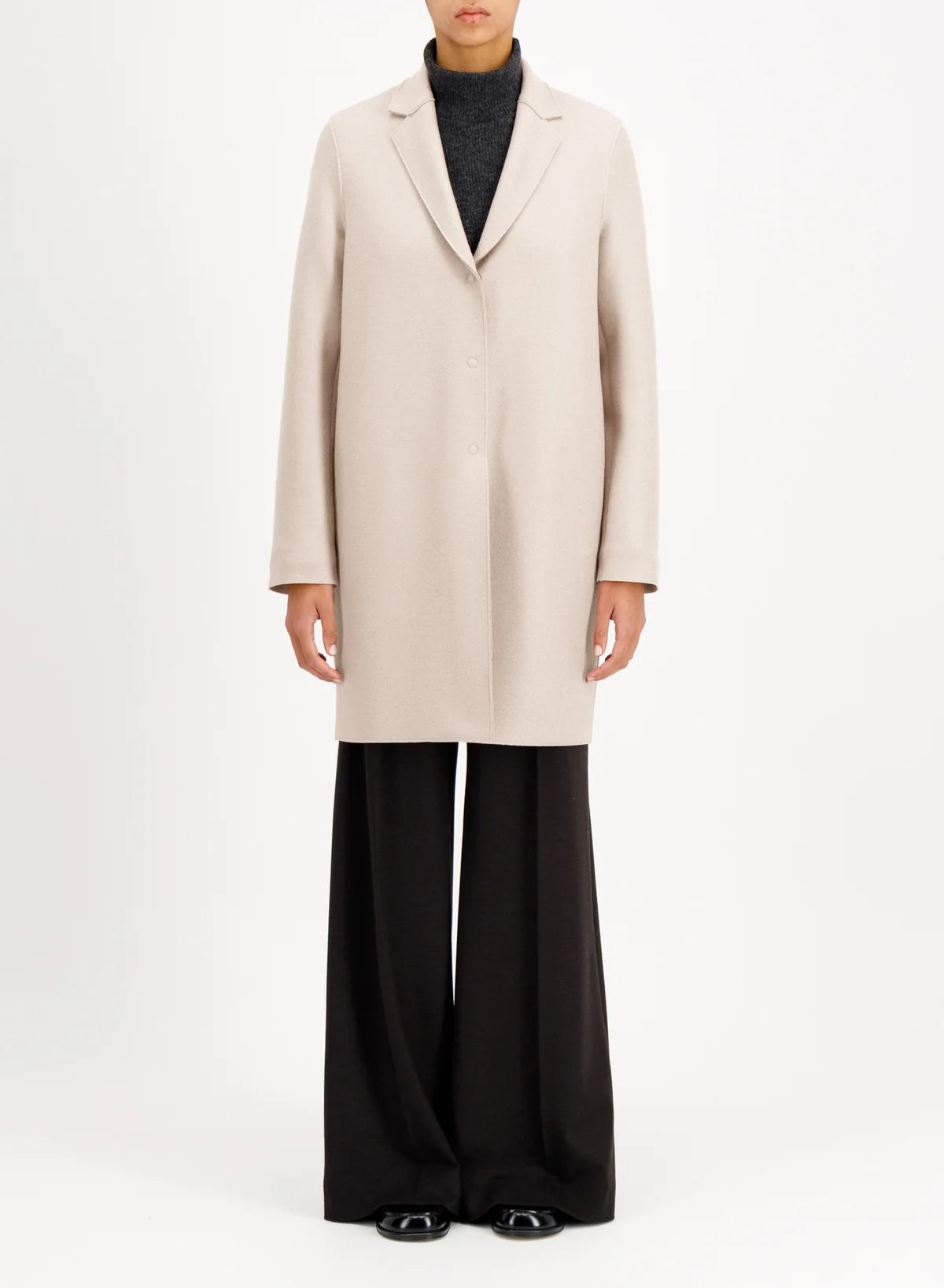 Harris Wharf Cocoon Coat Light Pressed Wool