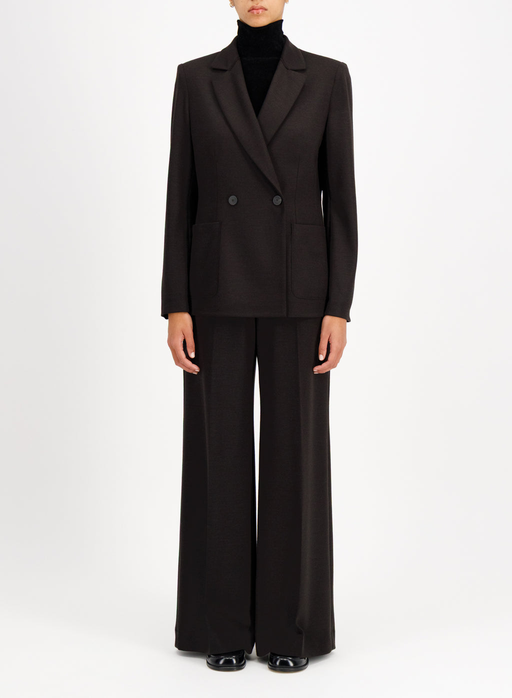 Harris Wharf Double Breasted Blazer with Shoulder Pads
