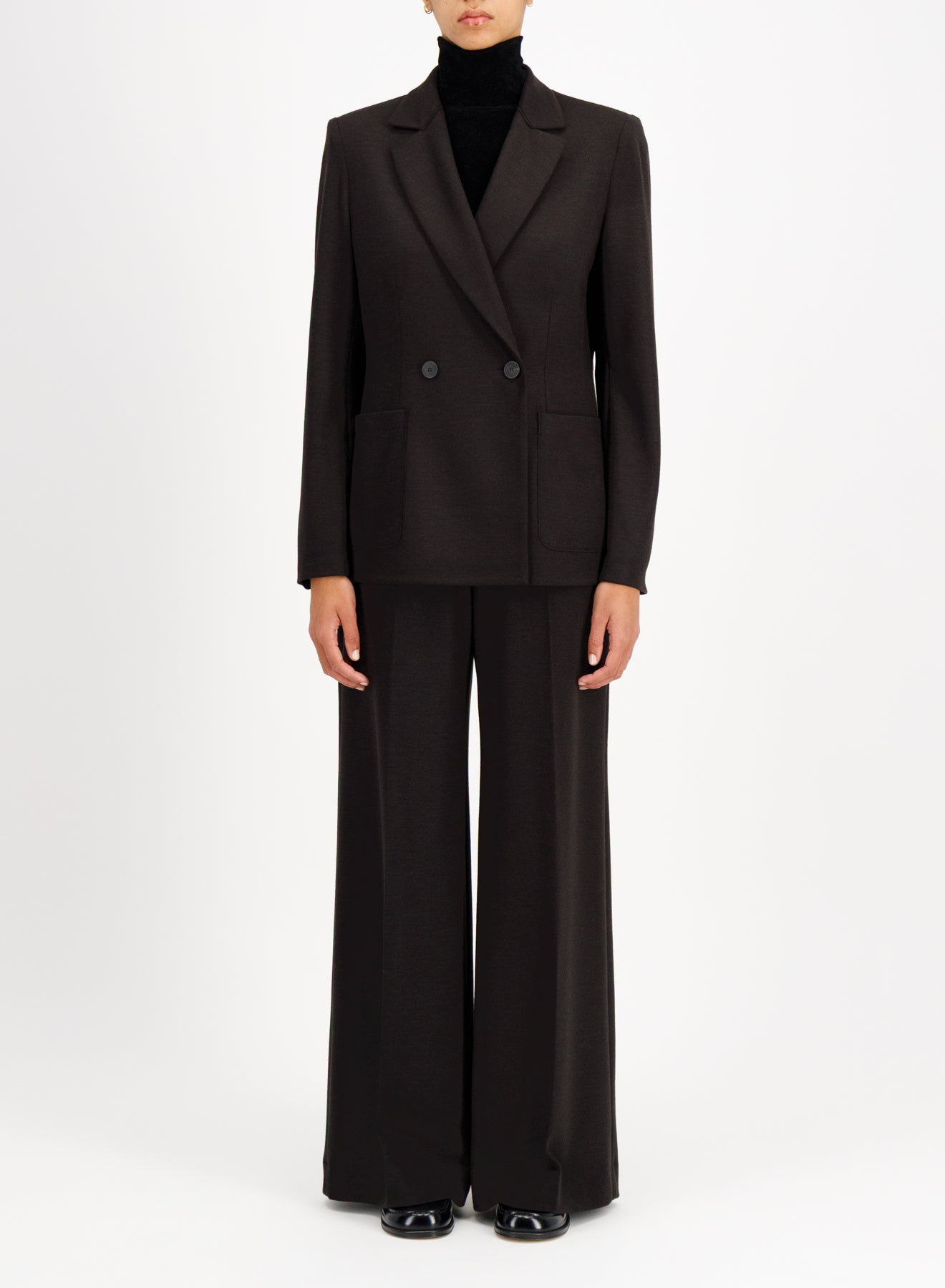 Harris Wharf Double Breasted Blazer with Shoulder Pads