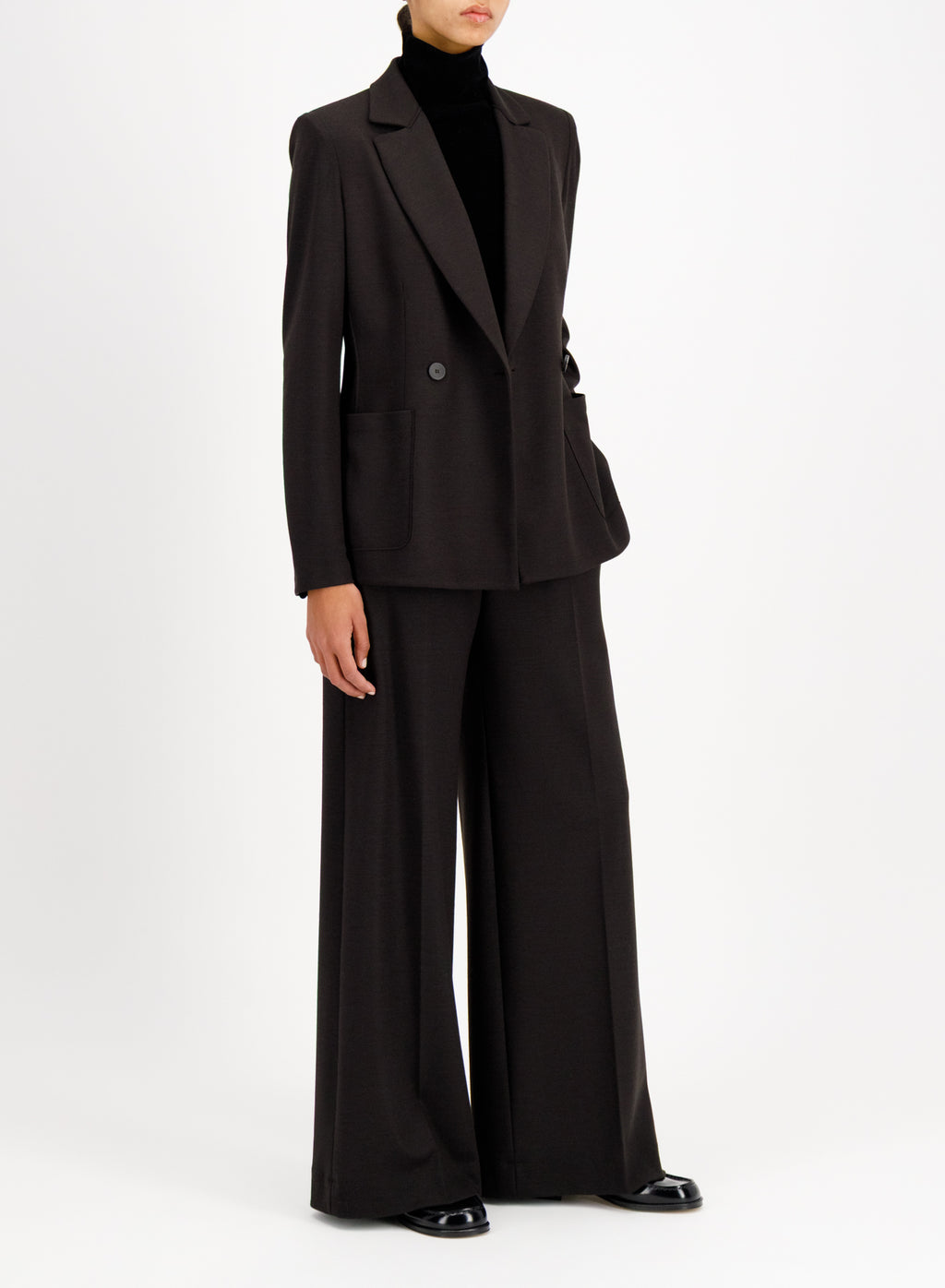 Harris Wharf Double Breasted Blazer with Shoulder Pads