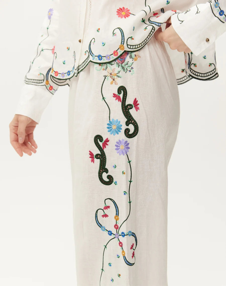 ME369 Alex Linen Kiss Wide Leg Pant