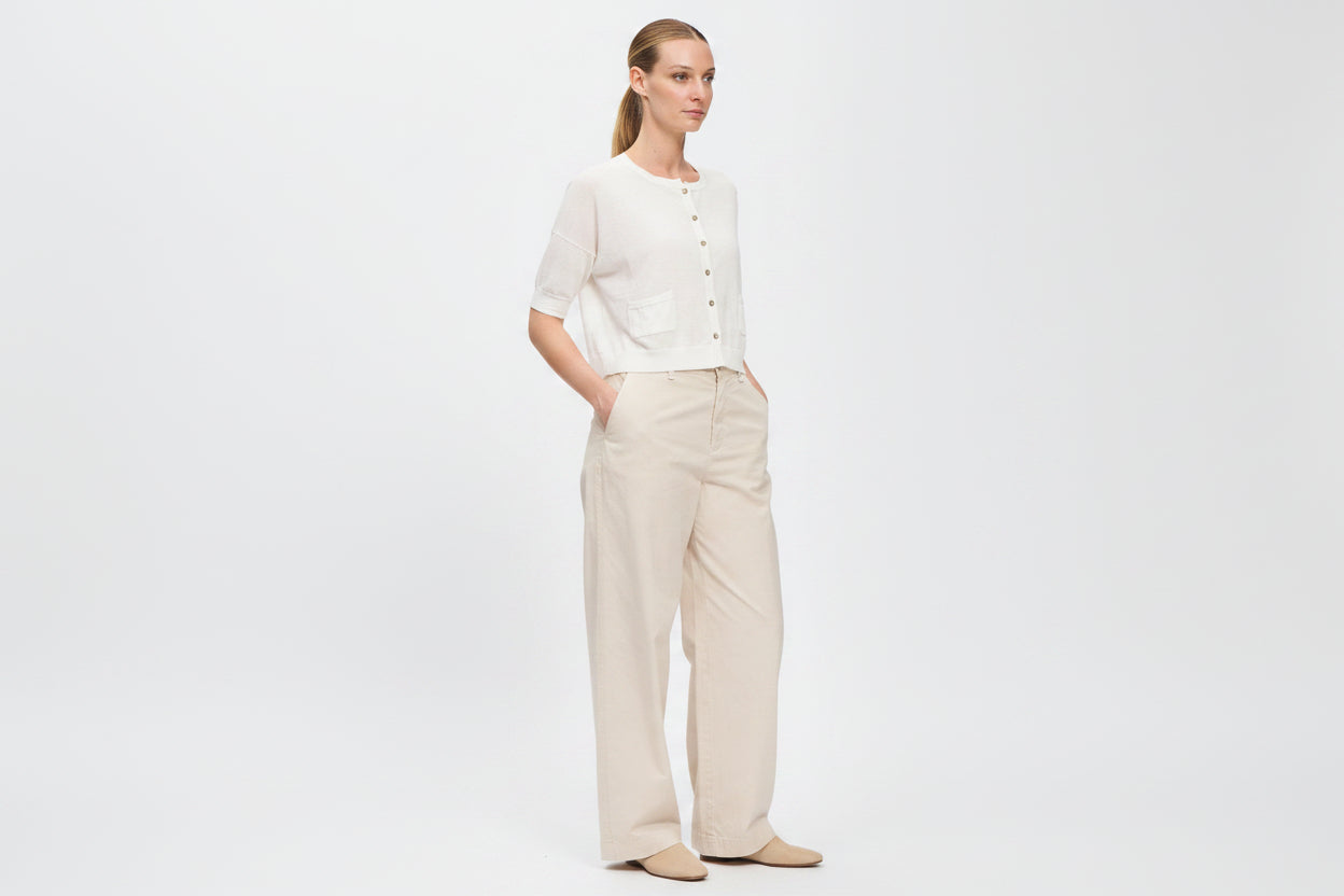 Transit Knit Short Sleeve Button Through Cardigan