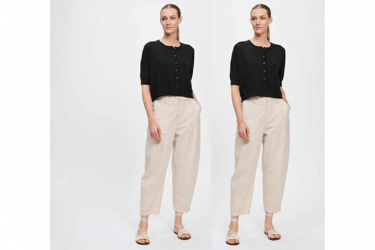 Transit Knit Short Sleeve Button Through Cardigan