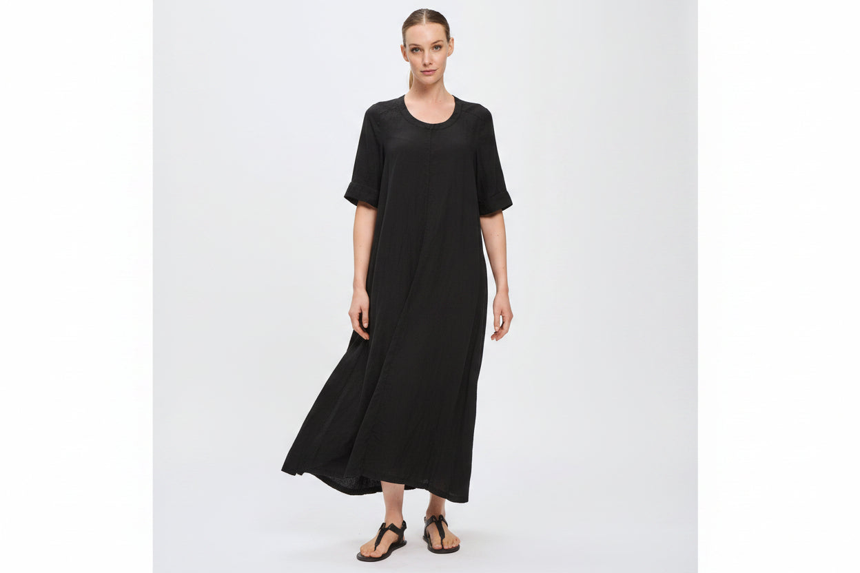 Transit Dress Short Sleeve Silk Maxi