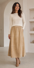 Mamapapa Lune Suede Beige skirt