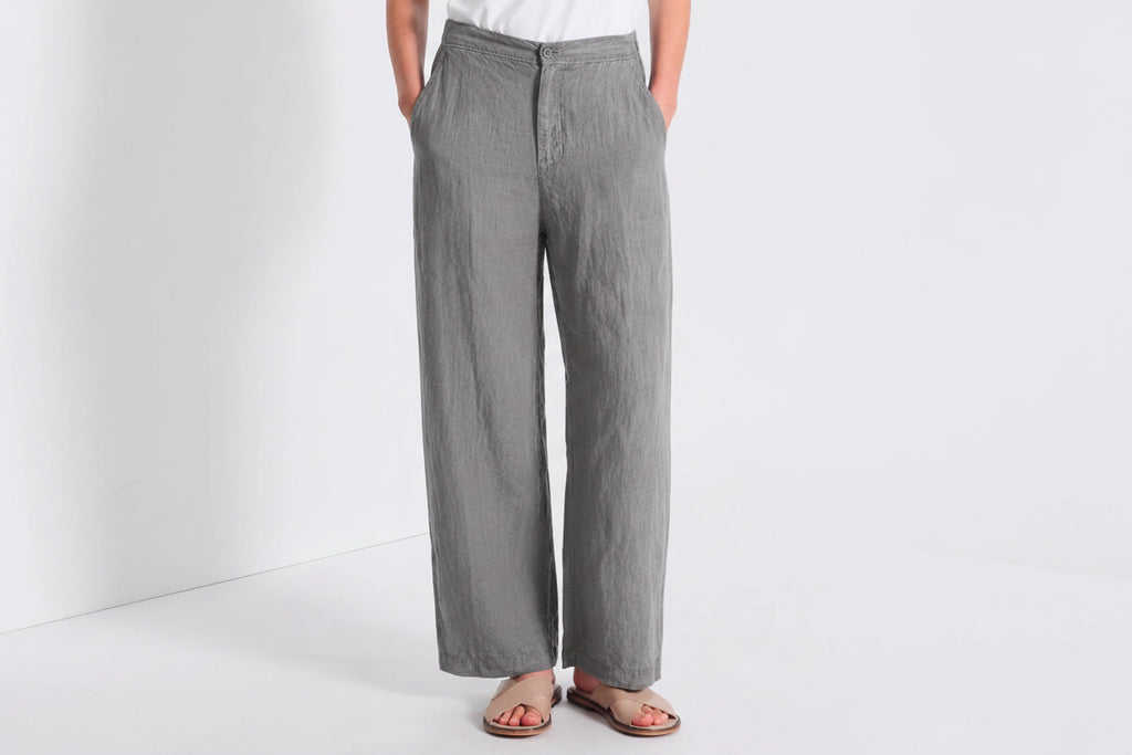 Transit Pant Linen Elastic Back Straight Leg