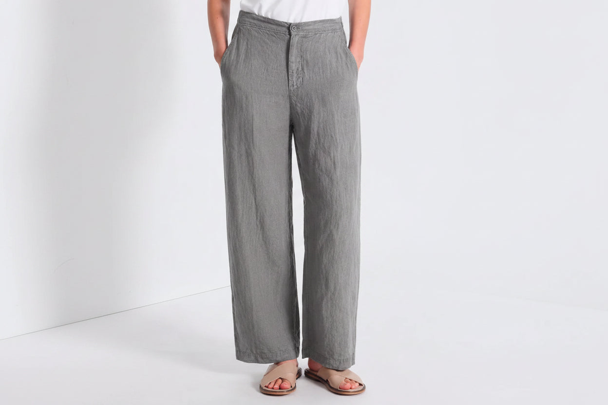 Transit Pant Linen Elastic Back Straight Leg