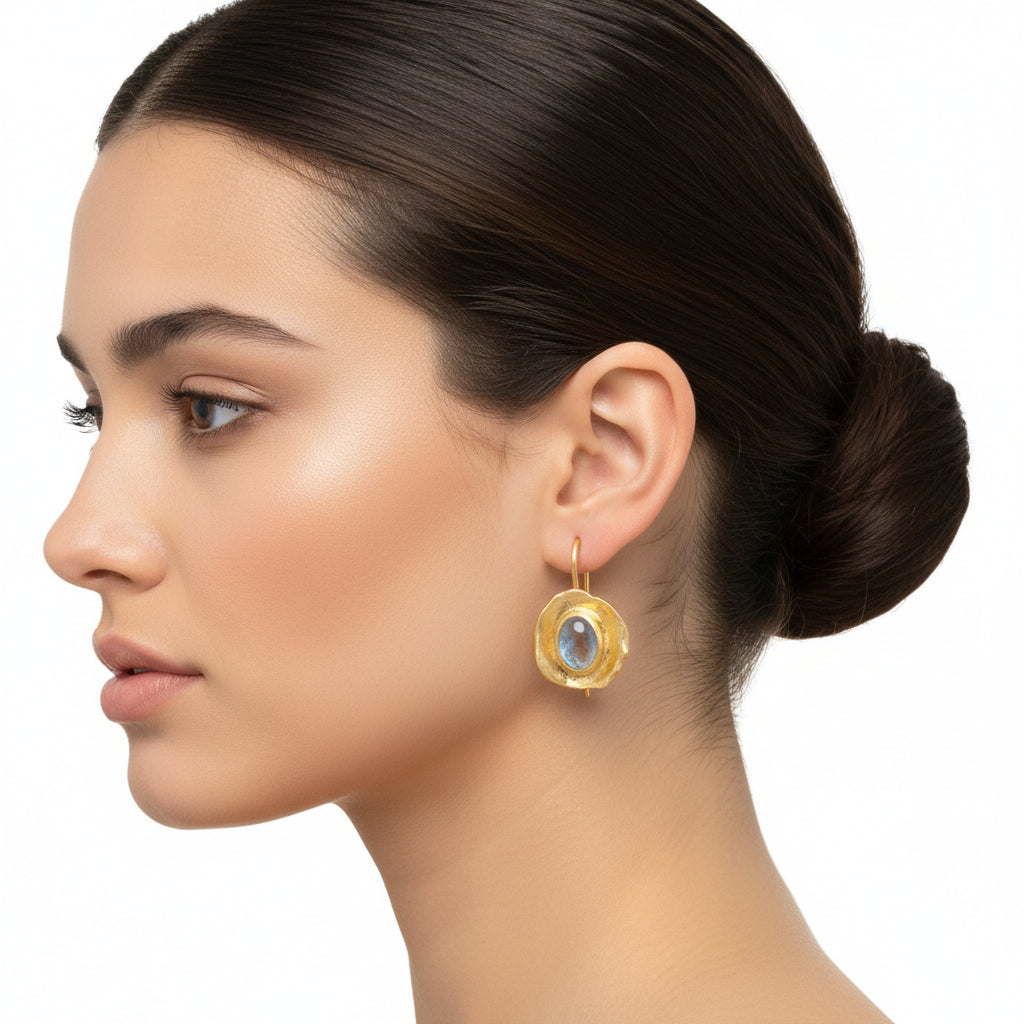 Fairley Positano Aquamarine Hook Earrings