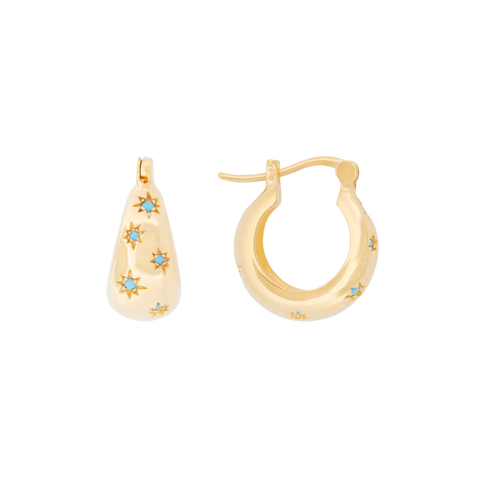 Fairley Turquoise Starburst Flared Hoops