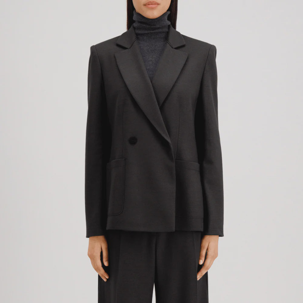 Harris Wharf Double Breasted Blazer with Shoulder Pads