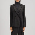 Harris Wharf Double Breasted Blazer with Shoulder Pads
