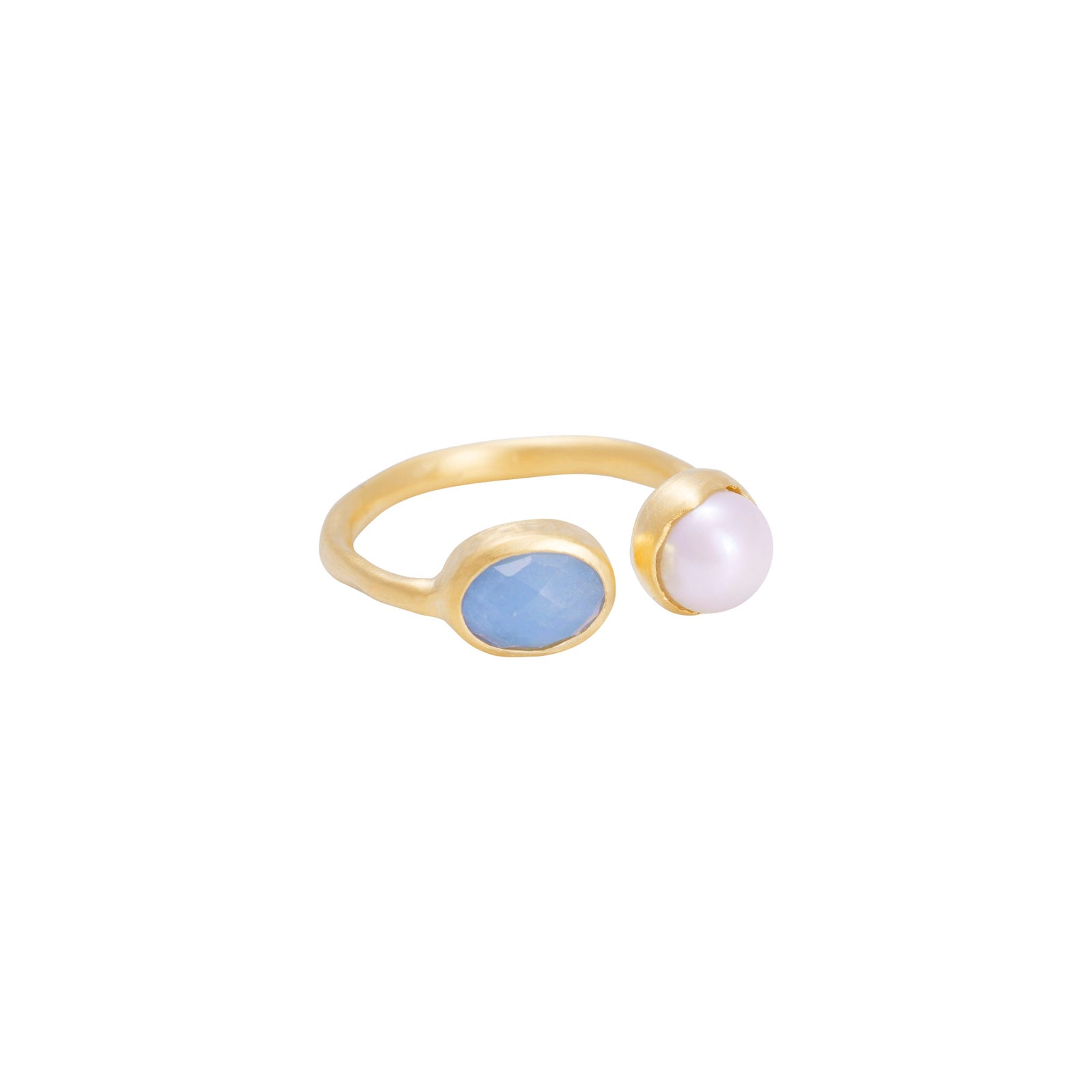 Fairley Pearl & Aquamarine Ring Size 7