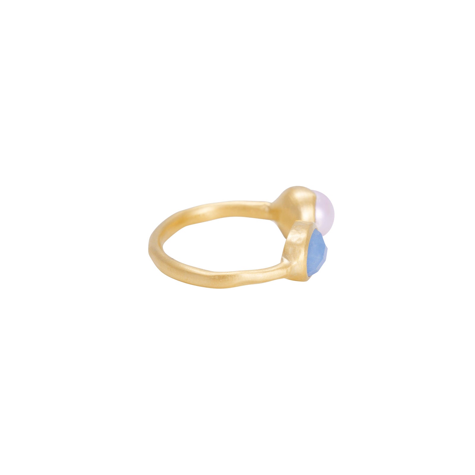Fairley Pearl & Aquamarine Ring Size 8