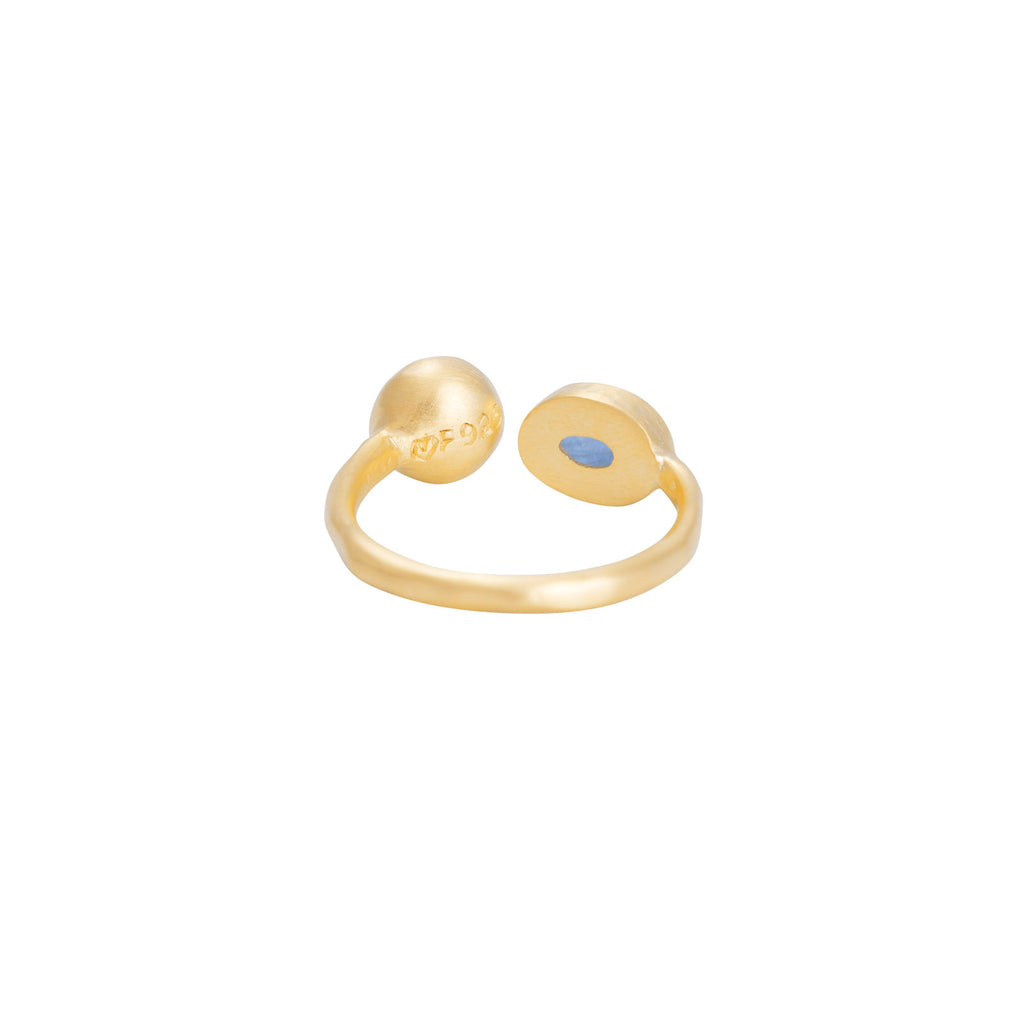 Fairley Pearl & Aquamarine Ring Size 8