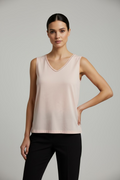 Fabiana Filippi Top Sable V Neck with Filo Diamante