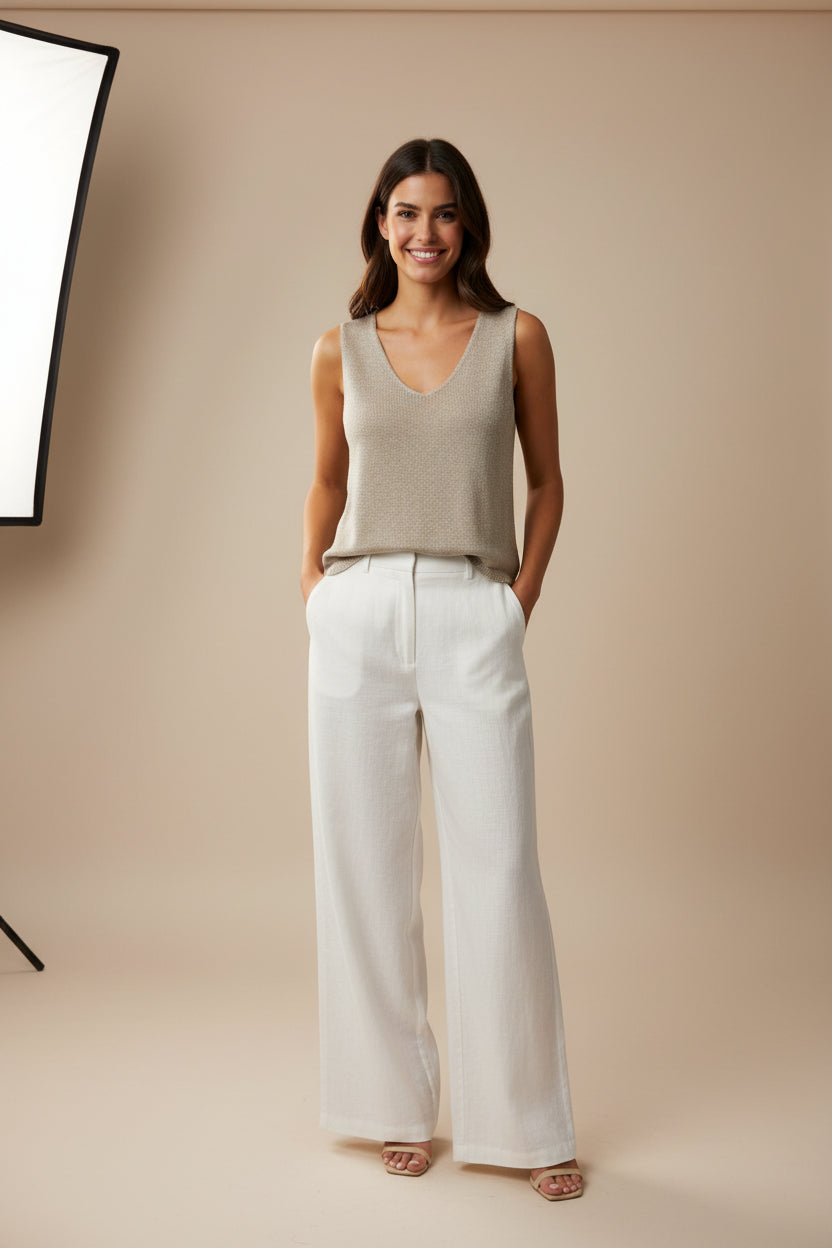 Transit Knit Marle V Neck Tank 482