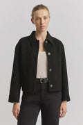 Toorallie Button Front Wool Jacket Blk