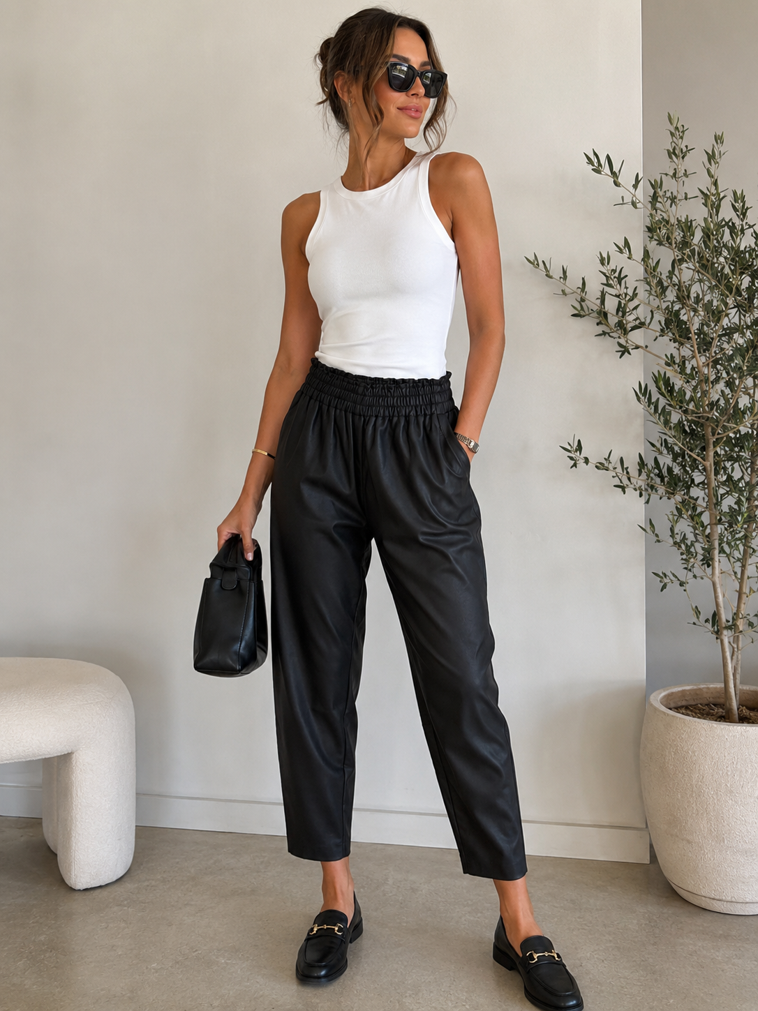 Mamapapa Forte Black Leather Pant