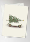 Vissevasse Christmas Tree & Litte Car Greeting Card