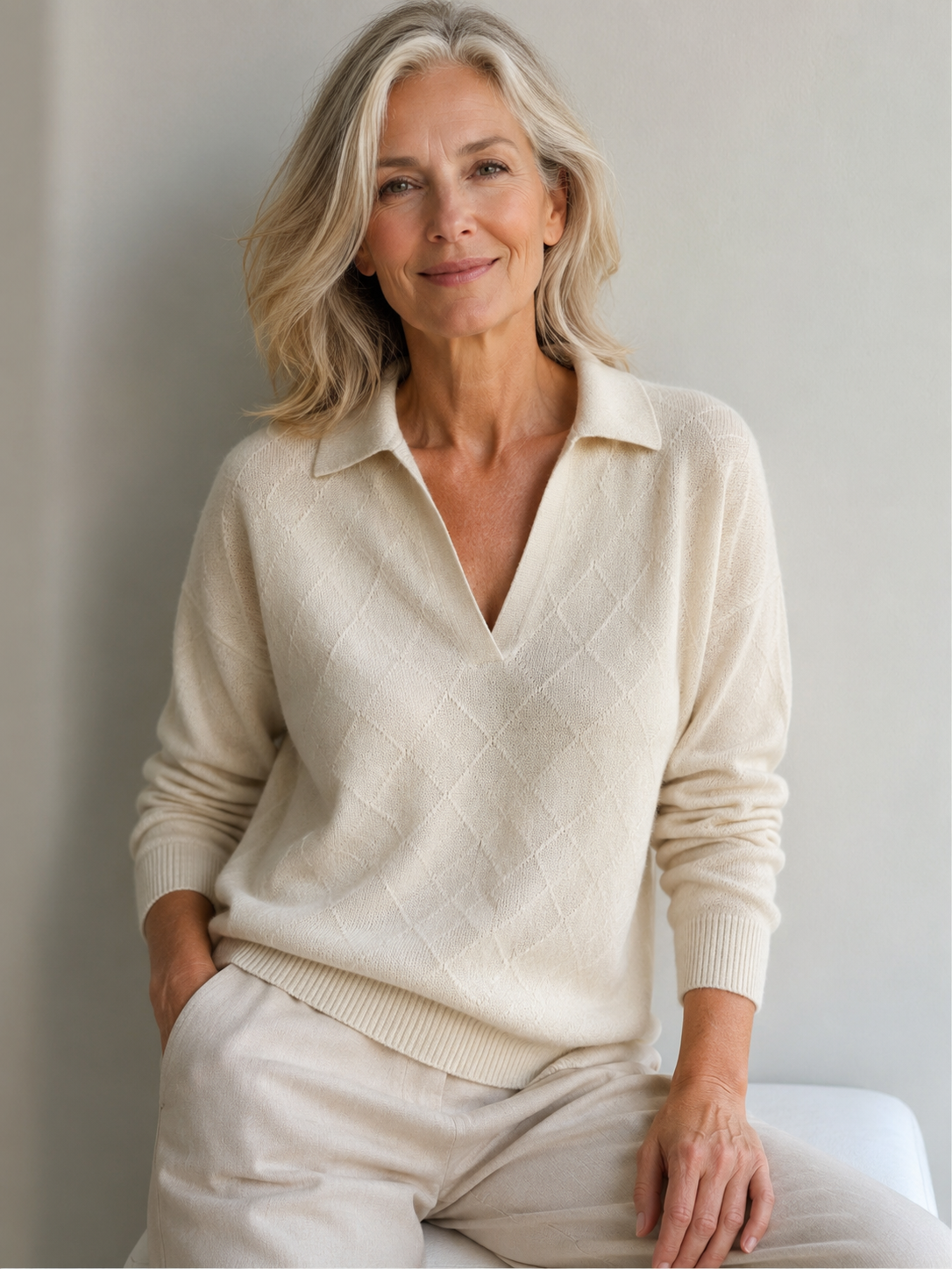Vittoria Gwen Sloane Superfine Cashmere Polo