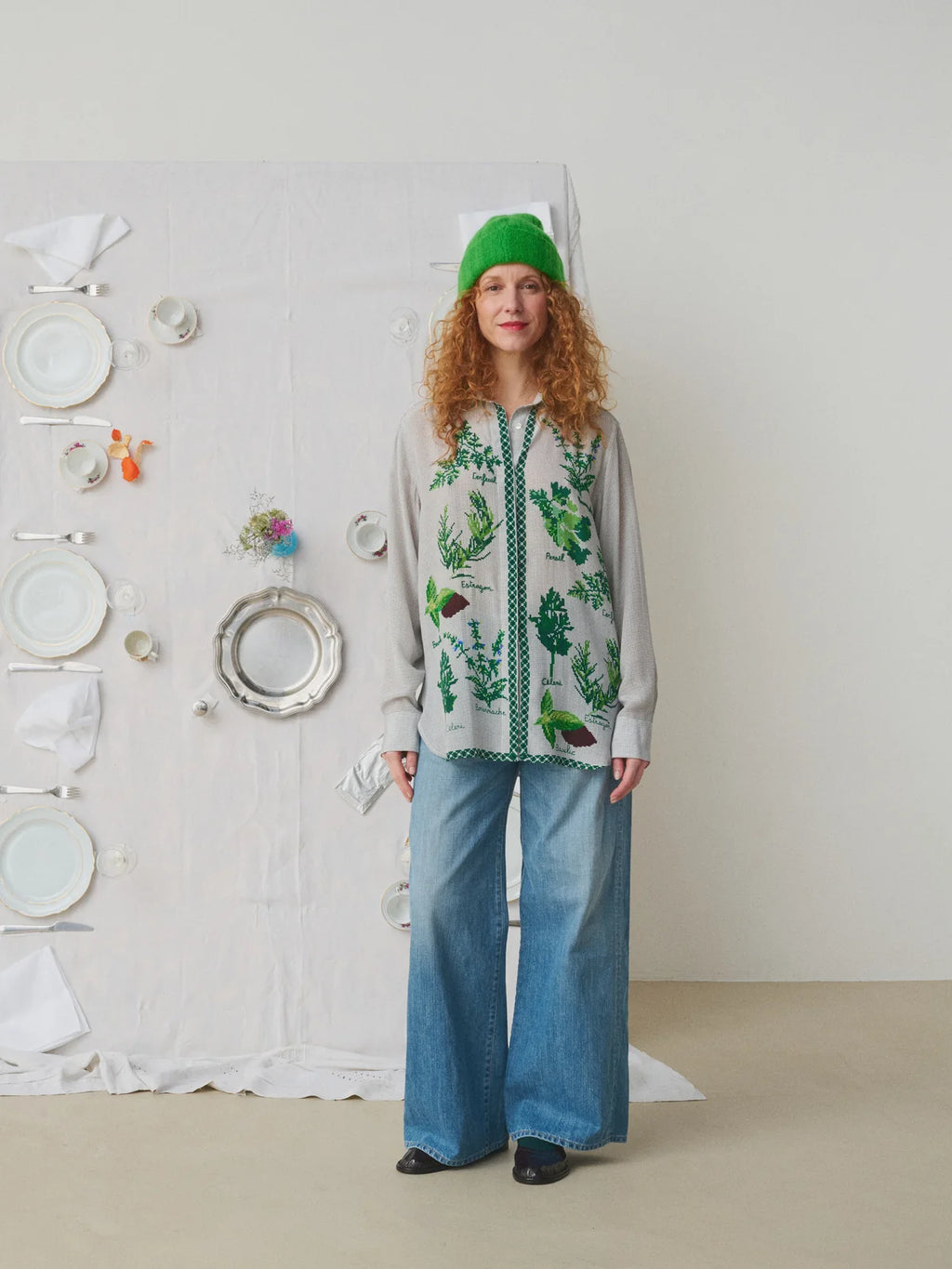 MII Screen Printed Hand Embroided Silk Shirt