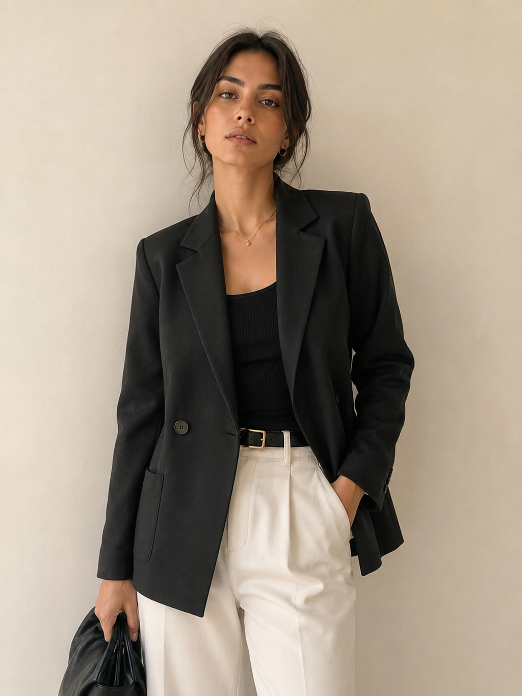 Harris Wharf Double Breasted Blazer with Shoulder Pads