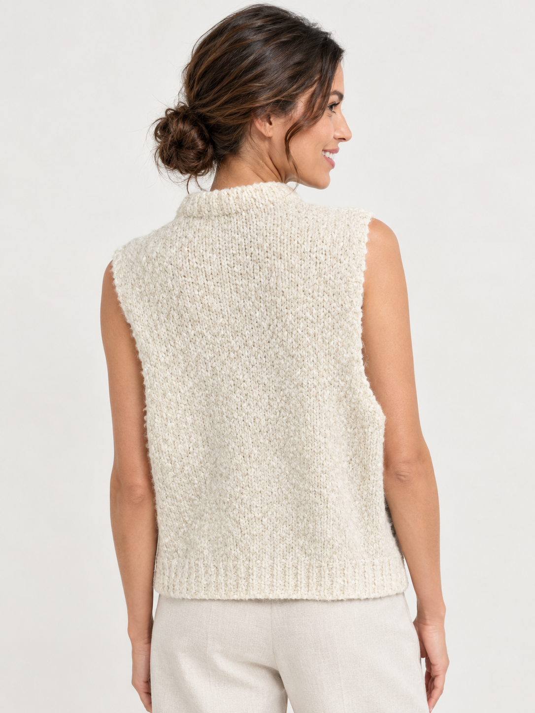 MII Printed June Hand Embroided Sleevless Sweater