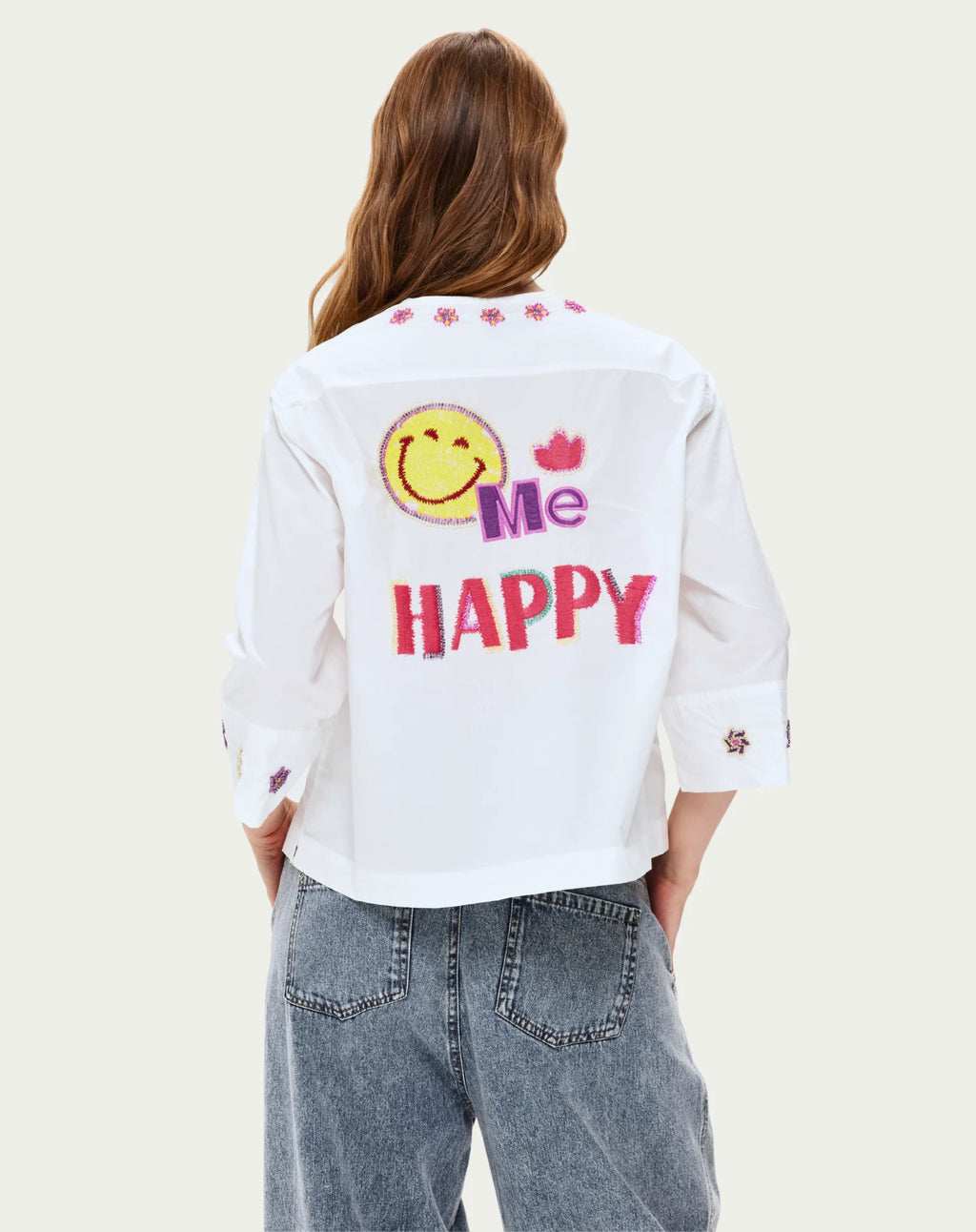 ME369  Lily Embroided Boxy Shirt