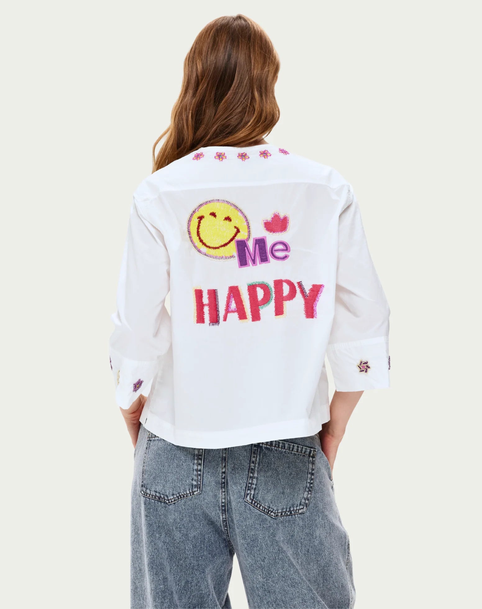 ME369  Lily Embroided Boxy Shirt