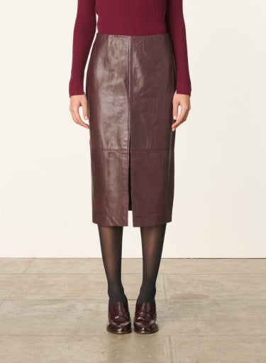 Vanessa Bruno Felindra Leather Midi Skirt