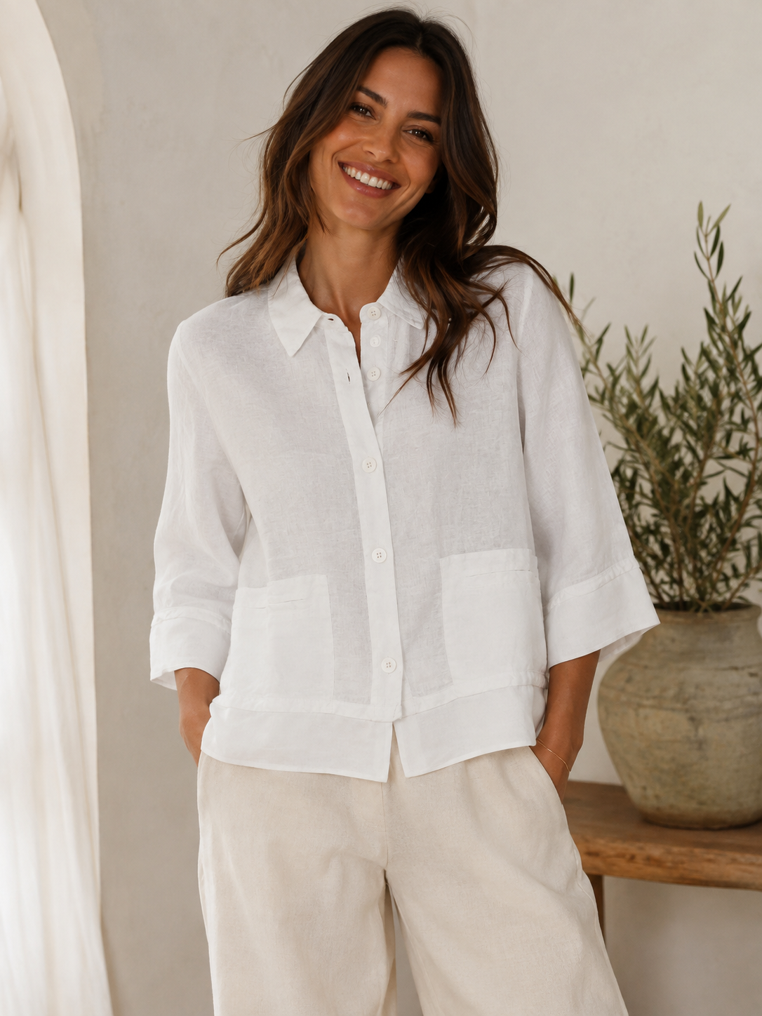 Transit Iconic Jacket 3/4 Sleeve Hem Detail