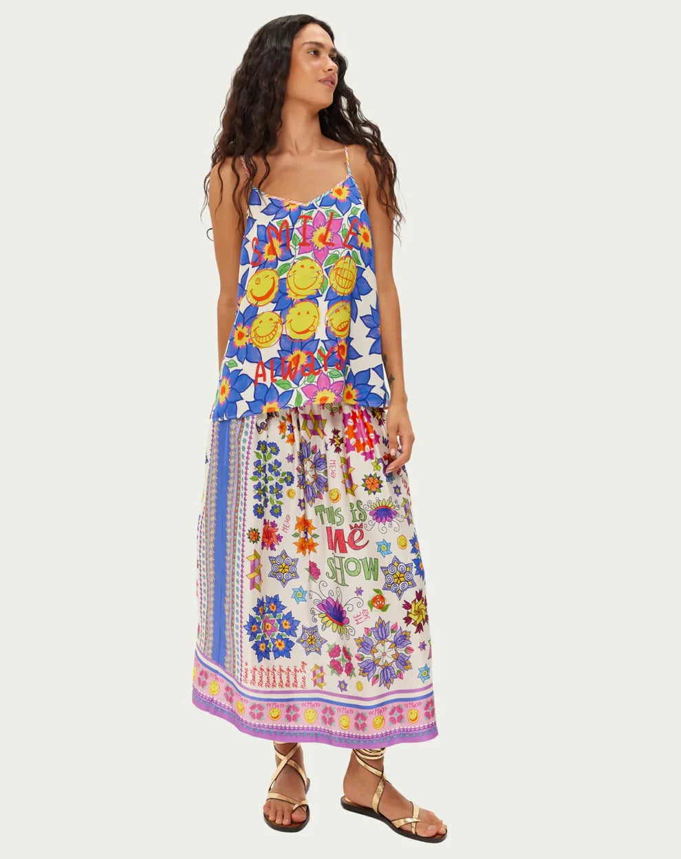ME369 Vanessa Printed Midi Skirt