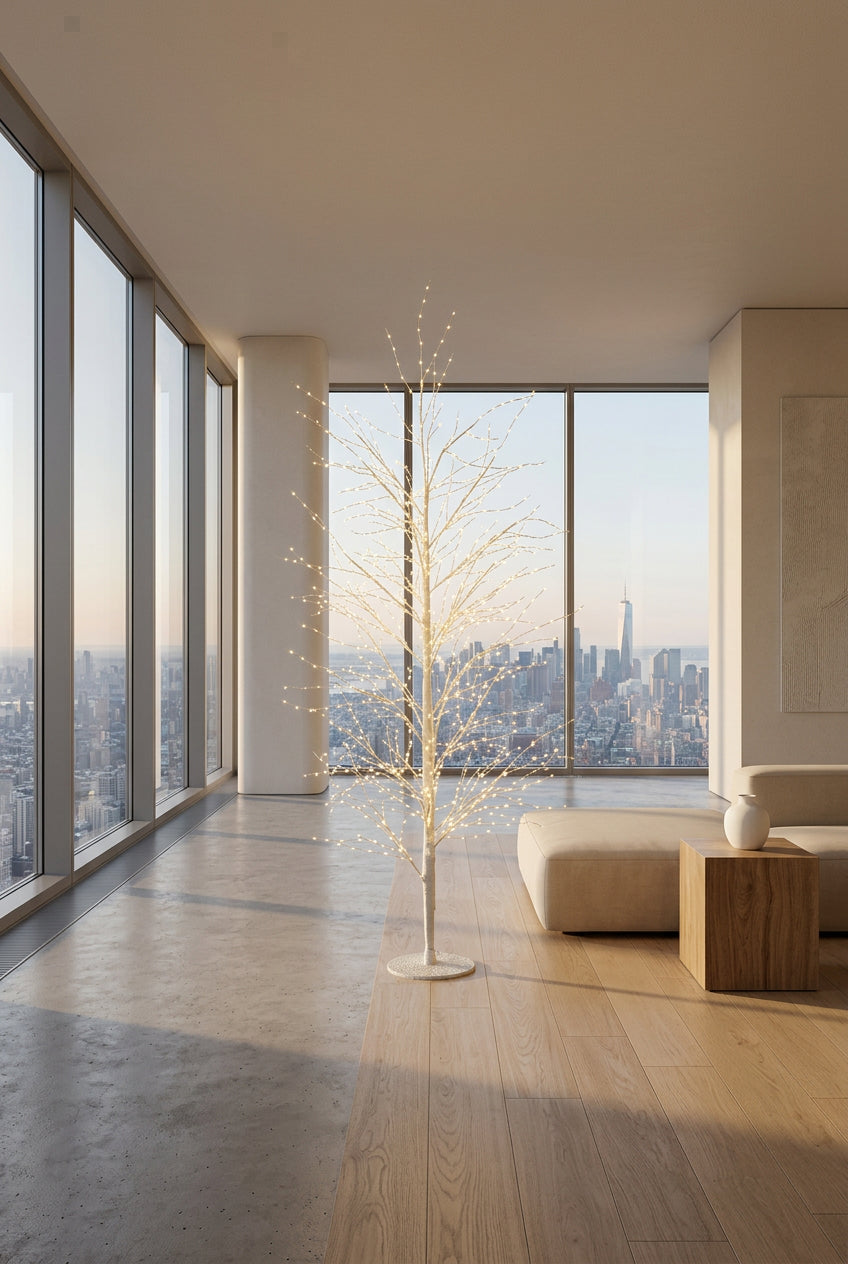 White Forest Twinkling Tree with Lights 900 lights 150cm